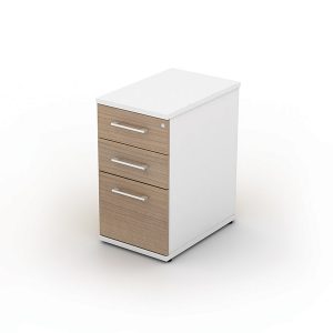 desk high pedestal 3 drawer white