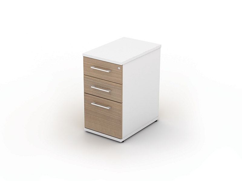 desk high pedestal 3 drawer white