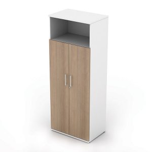 2 TONED - S HANDLE HINGED DOOR C/BOARD WITH OPEN SECTION - 800 X 525 X 847H - BLACK HANDLES