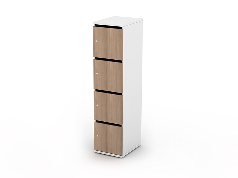 COLOURS STORAGE 4 DOOR PERSONAL POST LOCKER WITH 28MM OPENING - 400 W X 525 D X 1657 H