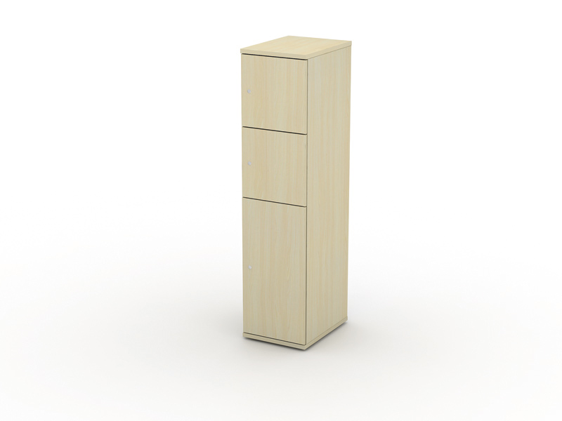 TWO TONED STORAGE - 2 SMALL 1 TALL DOOR PERSONAL LOCKER - 400 W X 525 D X 1657 H