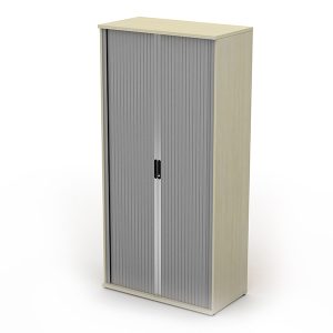 T- TWO TONED STORAGE - SIDE OPENING TAMBOUR WITH EXTENDED TOP - 1000 W X 600 D X 725 H - FRONT TO BACK GRAIN - BLACK CARCASS