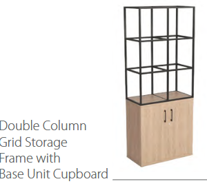 MXC-11 |Double Column Grid Storage Frame with Base Unit Cupboard