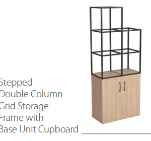 MXC-21 | Stepped Double Column Grid Storage Frame with Base Unit Cupboard