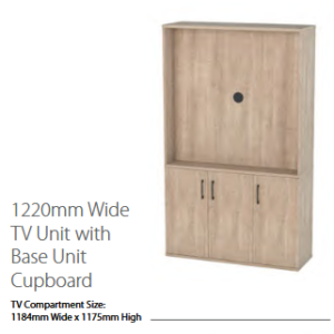 1220mm Wide TV Unit with Base Unit Cupboard