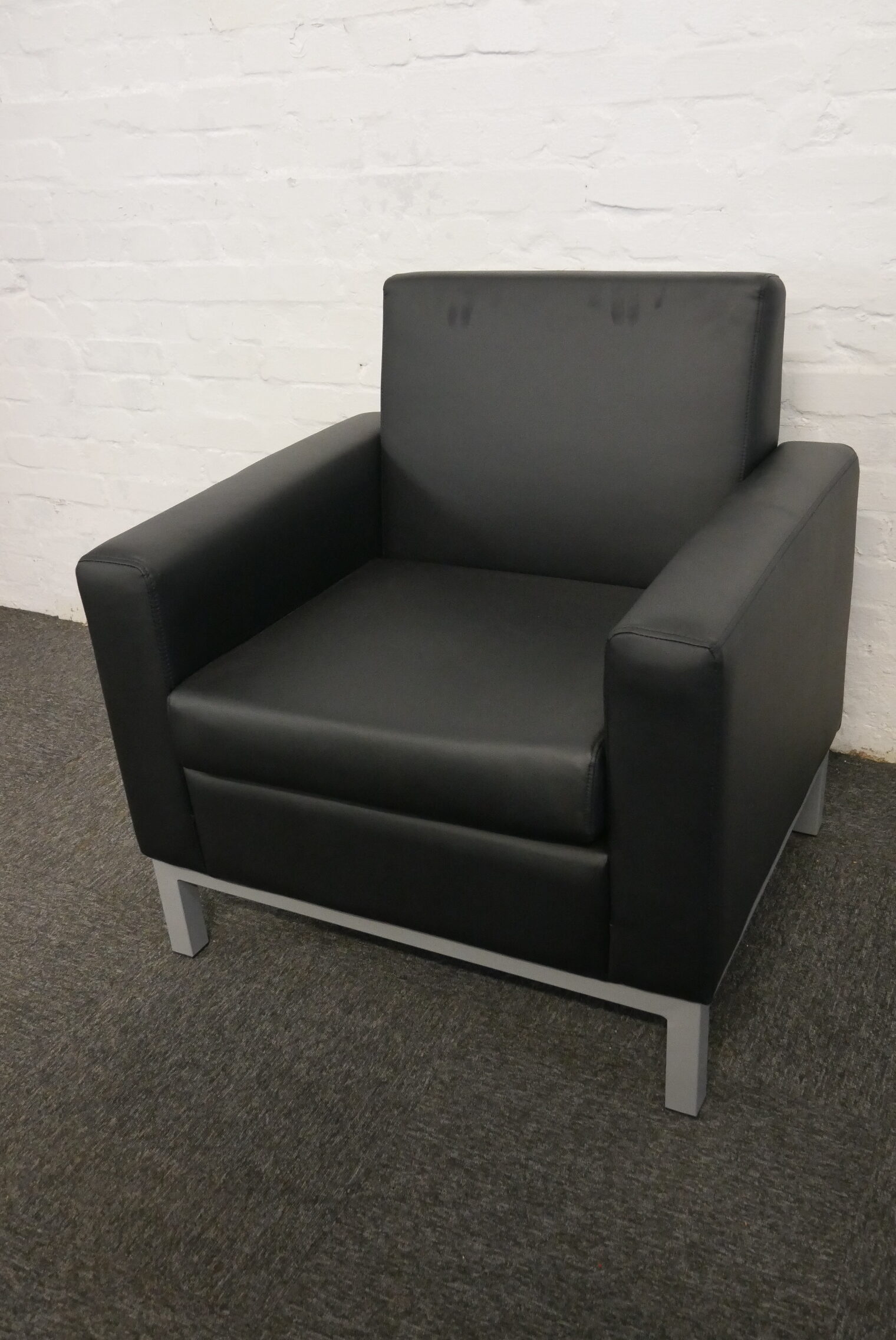Used Condition Black Leather Sofa Set - Image 2
