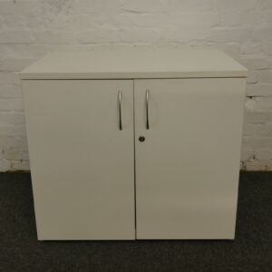 Used Condition White Desk High Cupboard