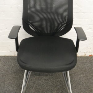 Used Condition Mesh Back Meeting Armchair